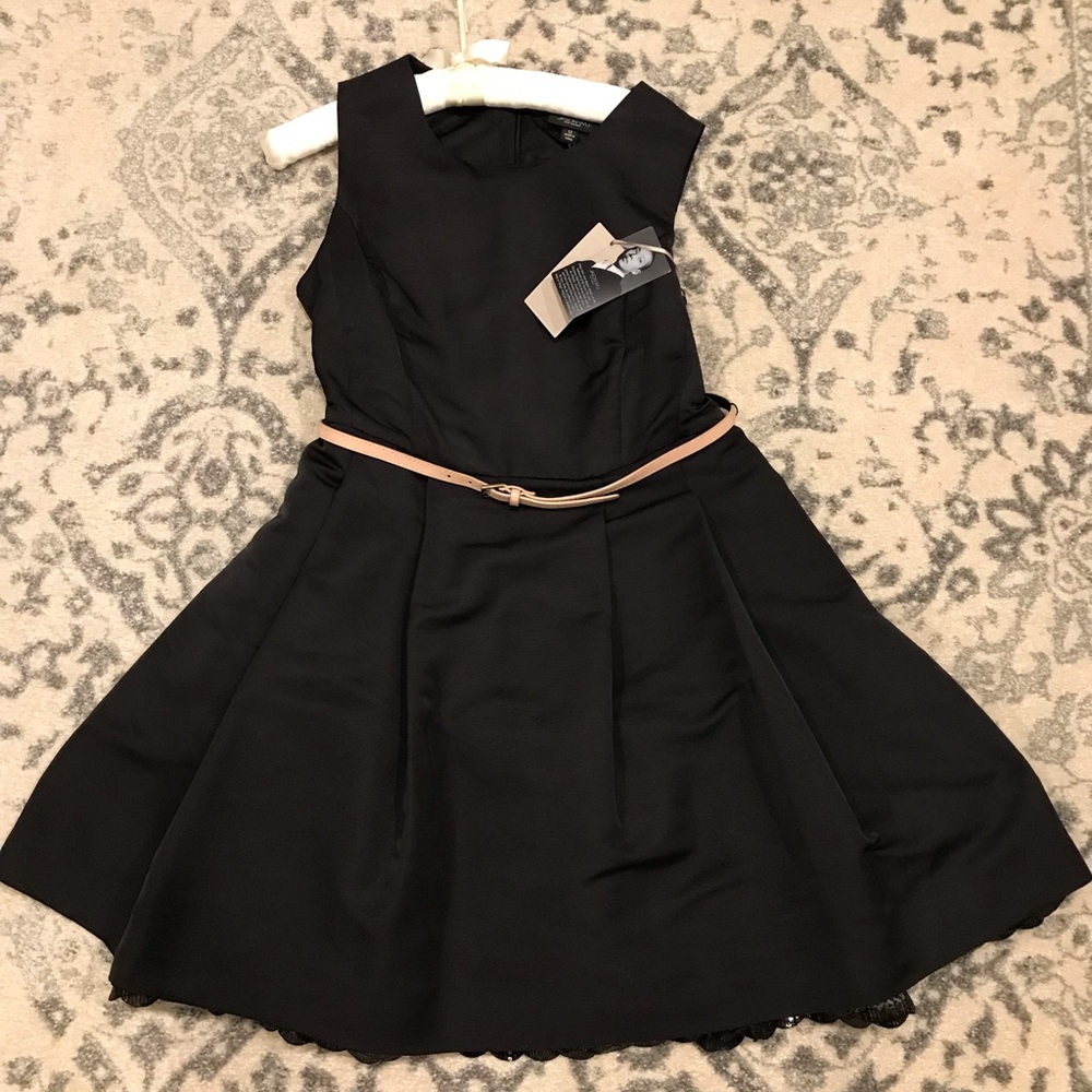 Jason Wu NWT Black dress with scalloped sequin tulle hem. Formal, flare, party